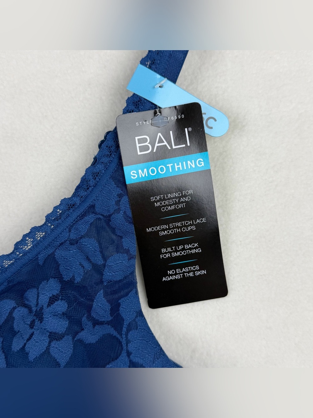 Bali Passion for Comfort Smooth Lace Convertible Underwire Bra DF6590 Blue 36C - Picture 5 of 10